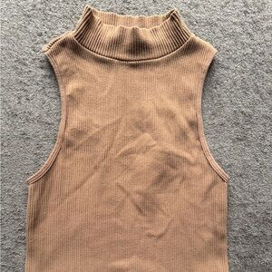 Zara Ribbed Brown Tank Top